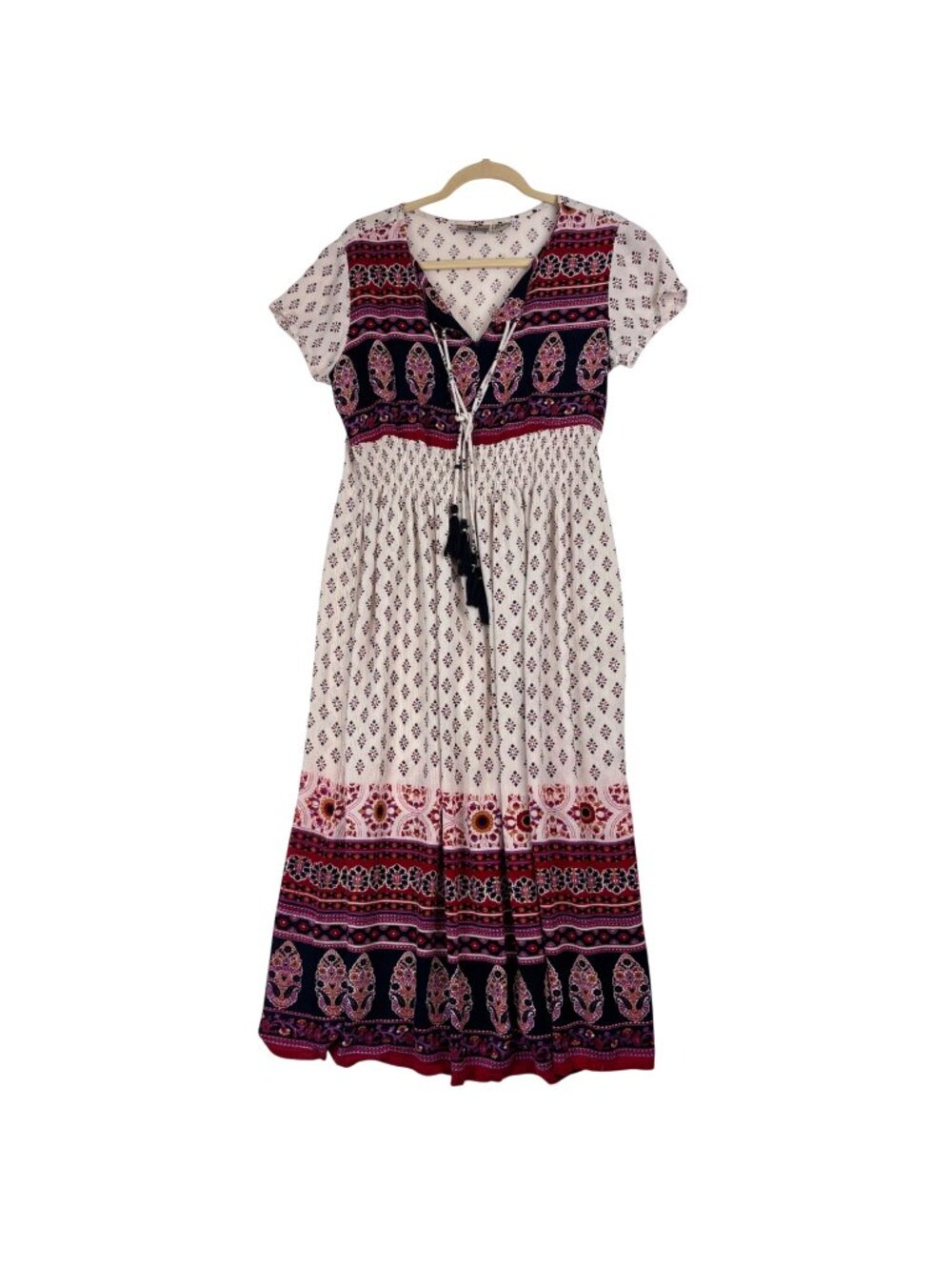 ✨3/$30 S.R. Fashion Womens Multicolor Boho Maxi Dress M Rayon India